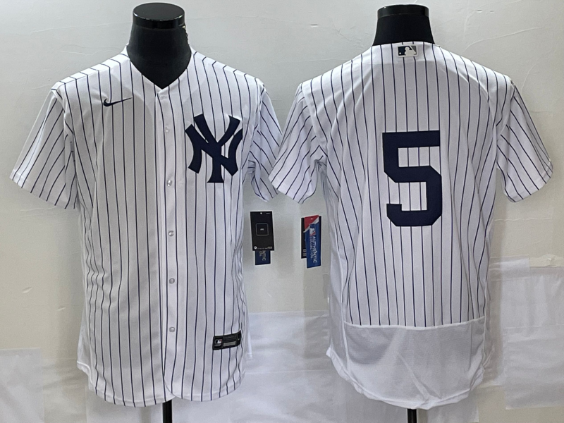 Men's New York Yankees #5 Joe DiMaggio White Flex Base Stitched Baseball Jersey Men's New York Yankees #5 Joe DiMaggio White Flex Base Stitched Baseball Jersey